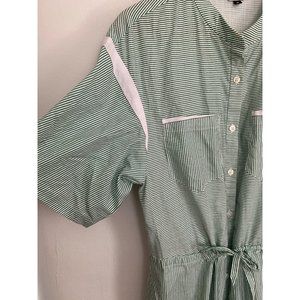 The Kit Boxy Jumpsuit | Green Prep Stripe | 4